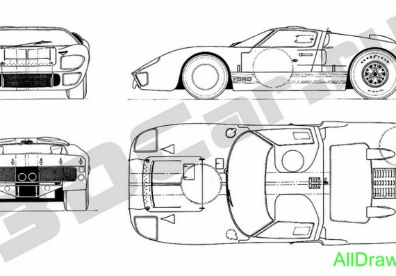Ford GT40 Mk.II (Ford GT40 Mk.2) - drawings (figures) of the car